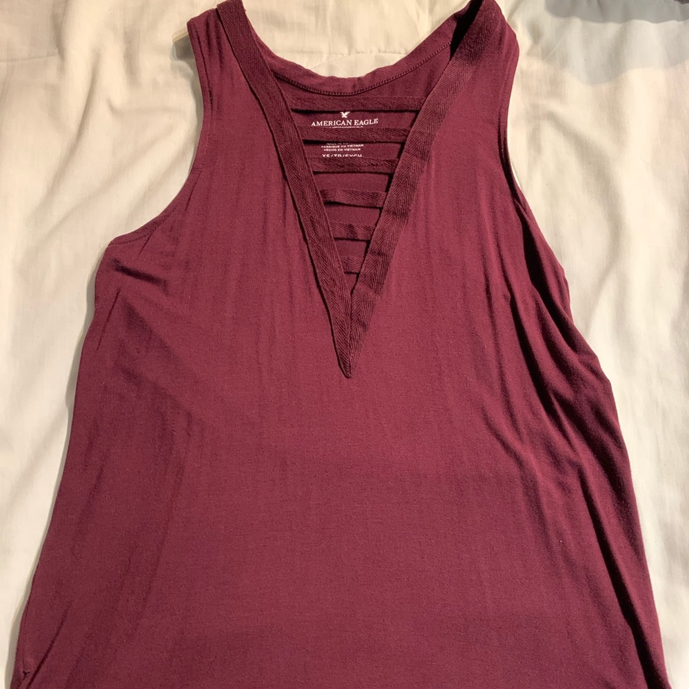 Maroon Tank Top With Slit On The Side